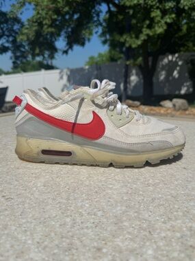 Nike Air Max Terrascape 90 Sneakers Cream/Red Size 9.5